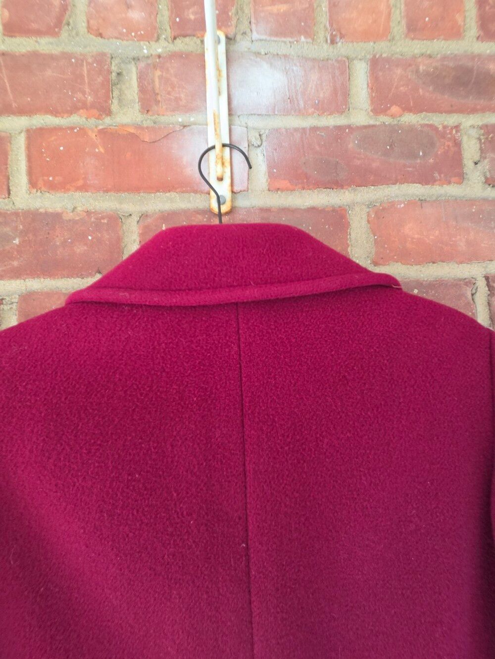 Pierre Cardin VTG Rare Saks Fifth Mod Coat Teardrop pockets Burgundy Small - Picture 9 of 13